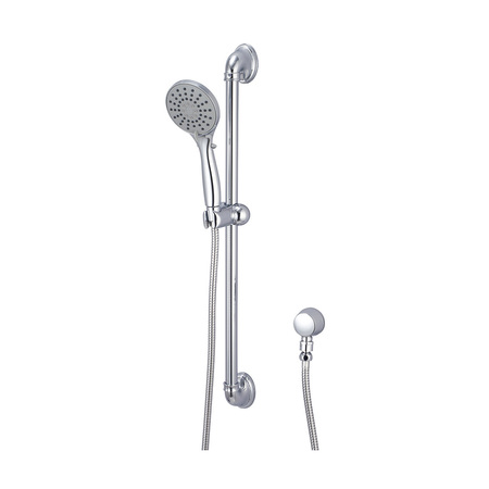OLYMPIA FAUCETS Handheld Shower Set, Wallmount, Polished Chrome, Style: Traditional P-4430-E1.5